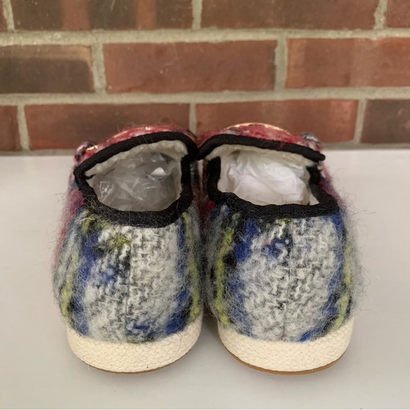 Steve Madden Womens Paxtyn Red plaid Faux Fur slip on flats Shoes US 9 M - Picture 7 of 8